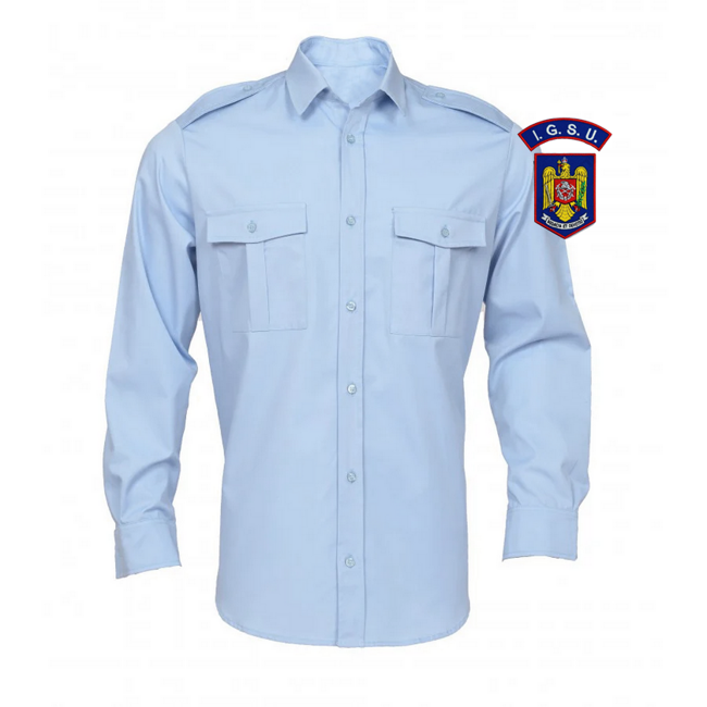  CADRES SHIRT BLOUSE WITH LONG SLEEVES, POCKETS AND EPAULETS - WOMEN - BLUE - FIREFIGHTERS-I.G.S.U. 