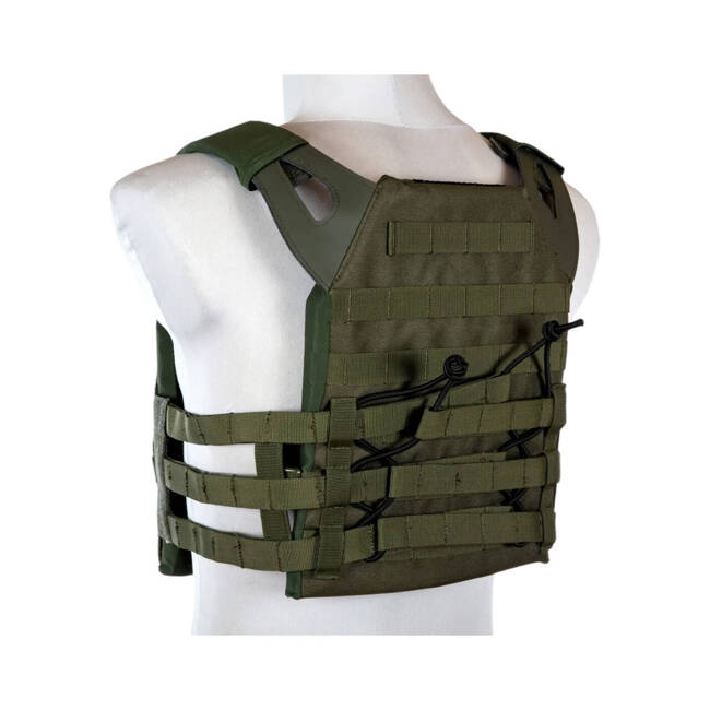  JUMER PLATE CARRIER WITH 3 M4 POCKETS AND FAKE BALLISTIC PLATES - FOLIAGE GREEN