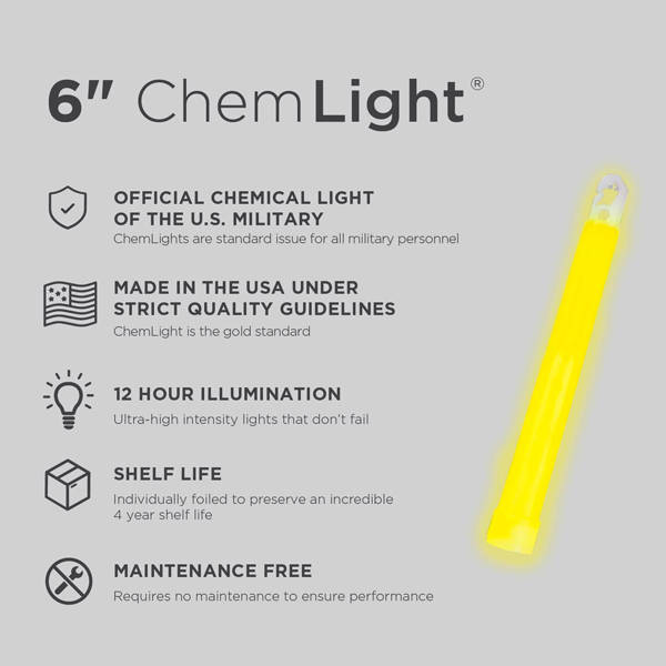 12-HOUR LIGHTSTICK - CYALUME® CHEMLIGHT - YELLOW