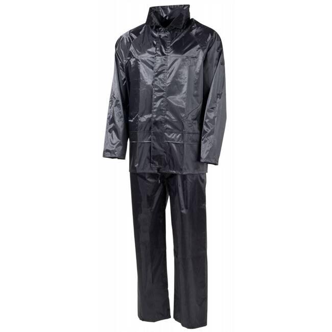 2-PIECE RAIN SUIT, BLACK - MFH