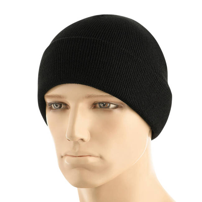 ACRYLIC FABRIC KNITTED WATCH CAP - BLACK - M-TAC