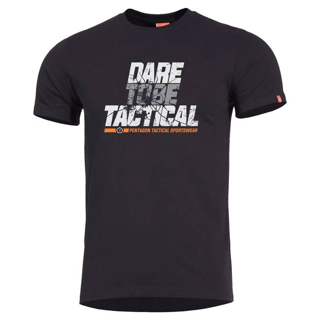 AGERON DARE TO BE TACTICAL T-SHIRT - BLACK - PENTAGON