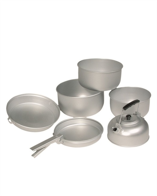 ALU. COOK-SET (2 COOK POTS,PAN,BURNER)