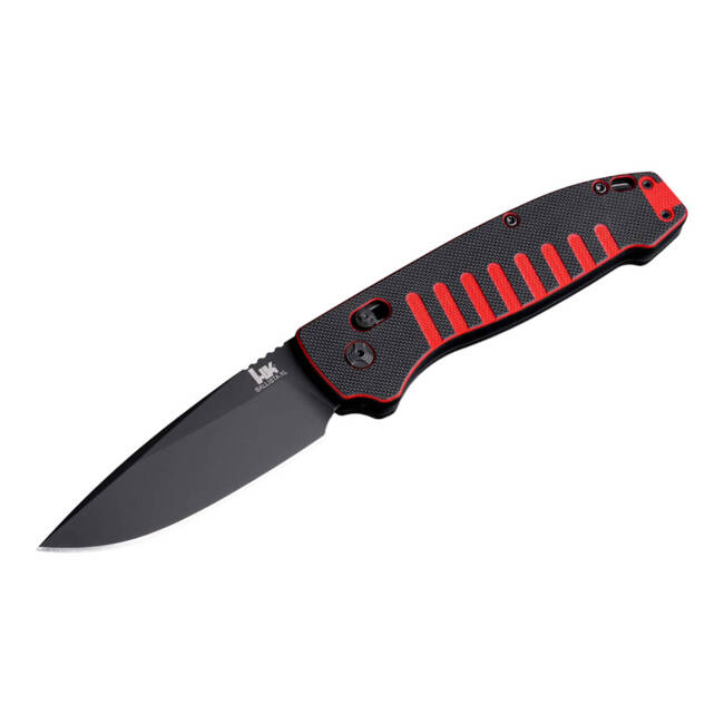 AUTOMATIC KNIFE HK BALLISTA XL 3.75" DROPPOINT G10 RED & BLACK CERAKOTE - HECKLER & KOCH