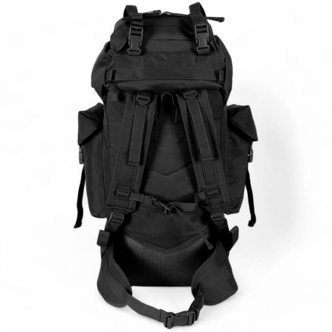 BACKPACK COMBAT BW - MOLLE - ALUMINUM ROD - 65 L - MFH - BLACK