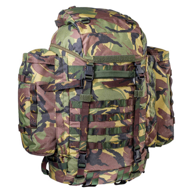 BACKPACK WITH SIDE POCKETS - 80 L - DUTCH ARMY MILITARY SURPLUS - DPM CAMO - LIKE NEW