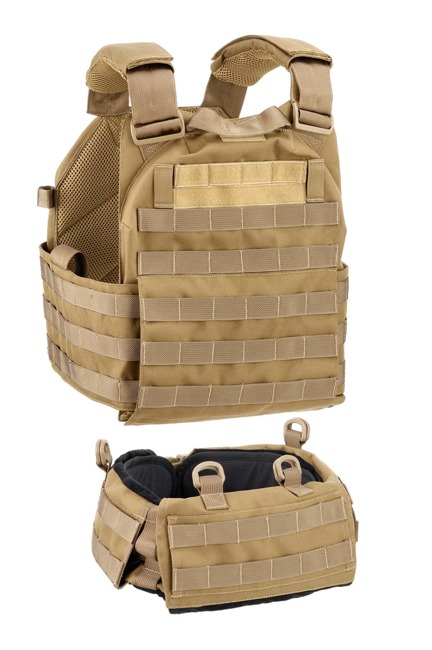 GILET TACTICAL PORTE PLAQUE TAN