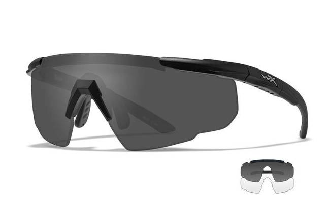 BALLISTIC SUNGLASSES - SABER™ ADVANCED MOD.317 - WILEY X - CLEAR/SMOKY GREY