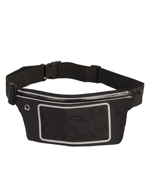 BLACK LYCRA® WAIST POUCH CLEAR