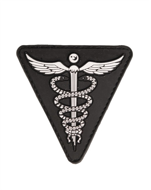 BLACK PVC MEDICAL 3D PATCH W. HOOK&LOOP CLOSURE