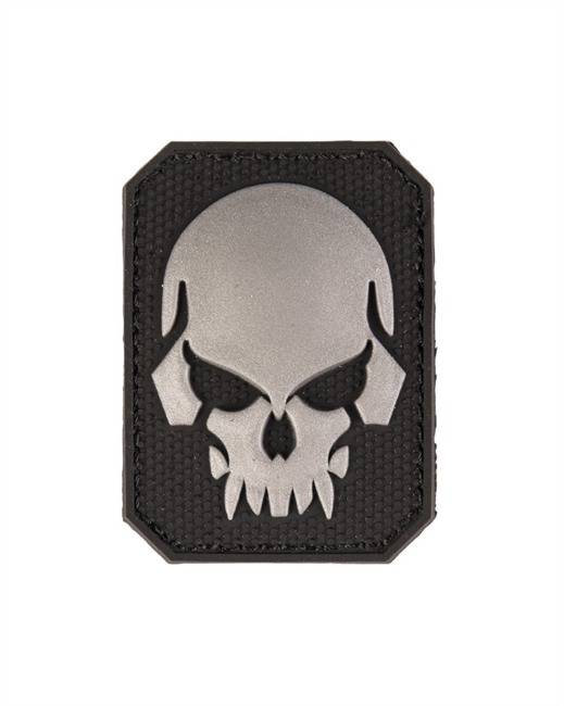 BLACK PVC SKULL 3D PATCH W. HOOK&LOOP CLOSURE SM