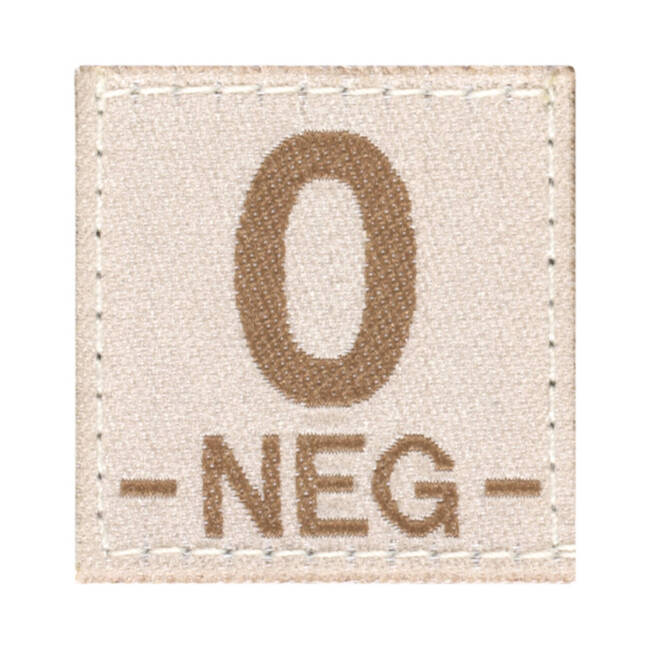 BLOOD GROUP PATCH - 0 NEG - DESERT - CLAWGEAR