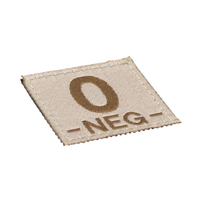 BLOOD GROUP PATCH - 0 NEG - DESERT - CLAWGEAR