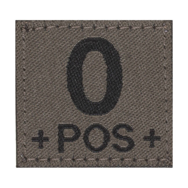 BLOOD GROUP PATCH - 0 POS - RAL7013 - CLAWGEAR