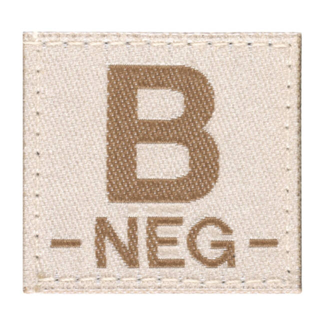 BLOOD GROUP PATCH - B NEG - DESERT - CLAWGEAR