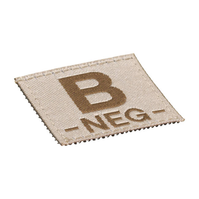 BLOOD GROUP PATCH - B NEG - DESERT - CLAWGEAR