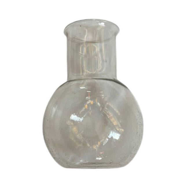 BOTTLE, BULB, LABORATORY BEAKER - MEDICAL CRUCIBLE - VINTAGE - 1980S - TRANSPARENT - ROMANIAN ARMY MILITARY SURPLUS - IN GOOD CONDITION