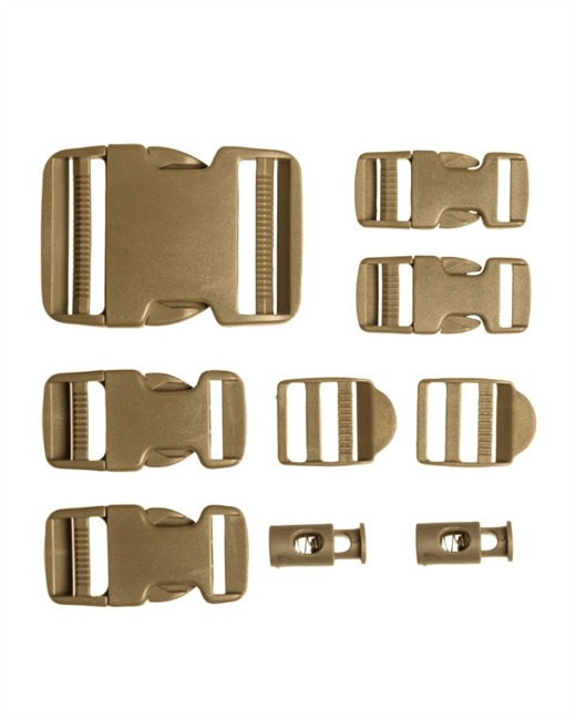 BUCKLE SET - 9 PIECES - Mil-Tec® - COYOTE  