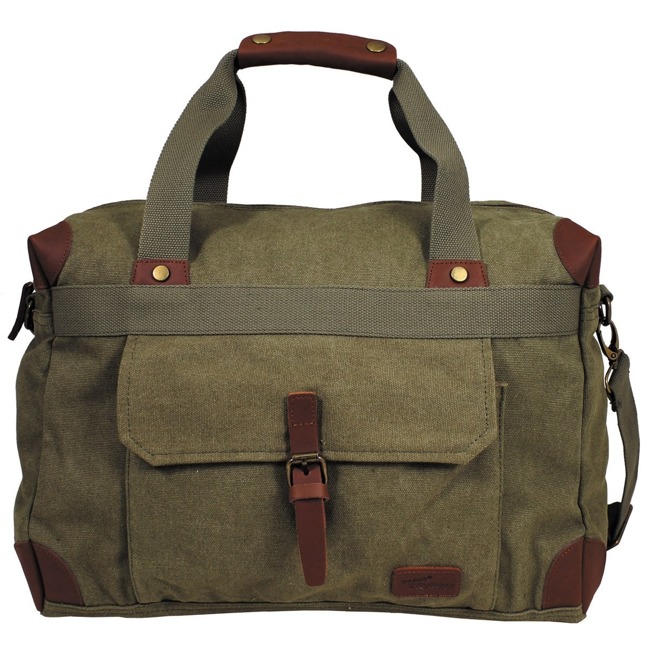 Bag, canvas, "PT", OD green, with shoulder strap