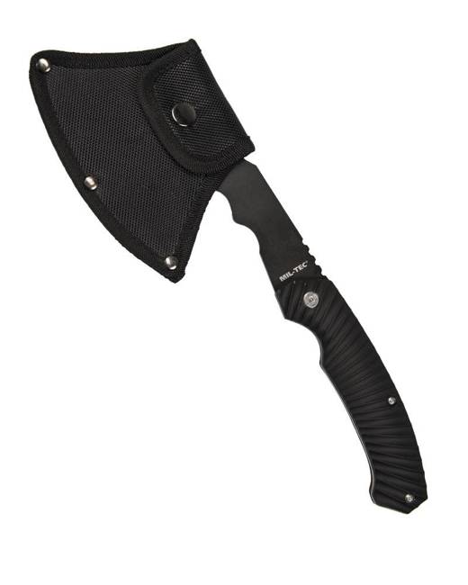 Black axe with tools and pouch