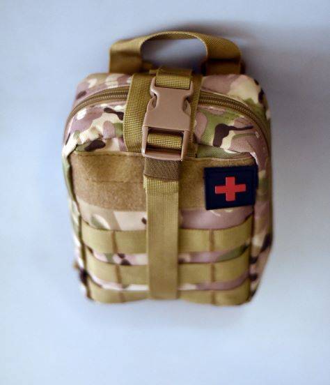 COMPLETE FIRST AID, SURVIVAL AND MEDICAL EMERGENCY KIT - WITH POUCH AND ACCESSORIES - 13 PIECES - LECTER TACTICAL