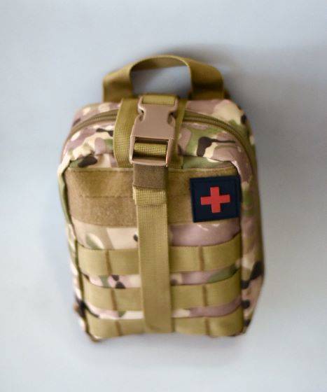 COMPLETE FIRST AID, SURVIVAL AND MEDICAL EMERGENCY KIT - WITH POUCH AND ACCESSORIES - 13 PIECES - LECTER TACTICAL