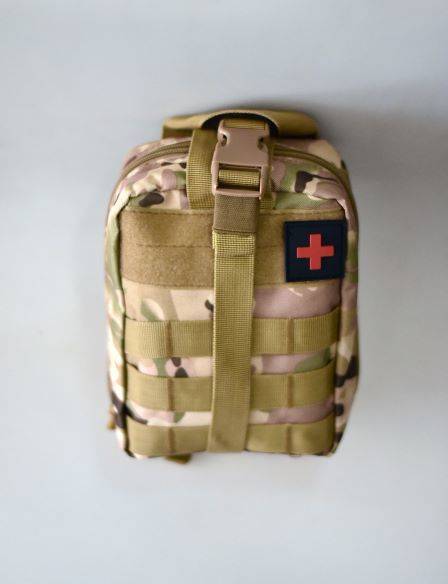 COMPLETE FIRST AID, SURVIVAL AND MEDICAL EMERGENCY KIT - WITH POUCH AND ACCESSORIES - 13 PIECES - LECTER TACTICAL