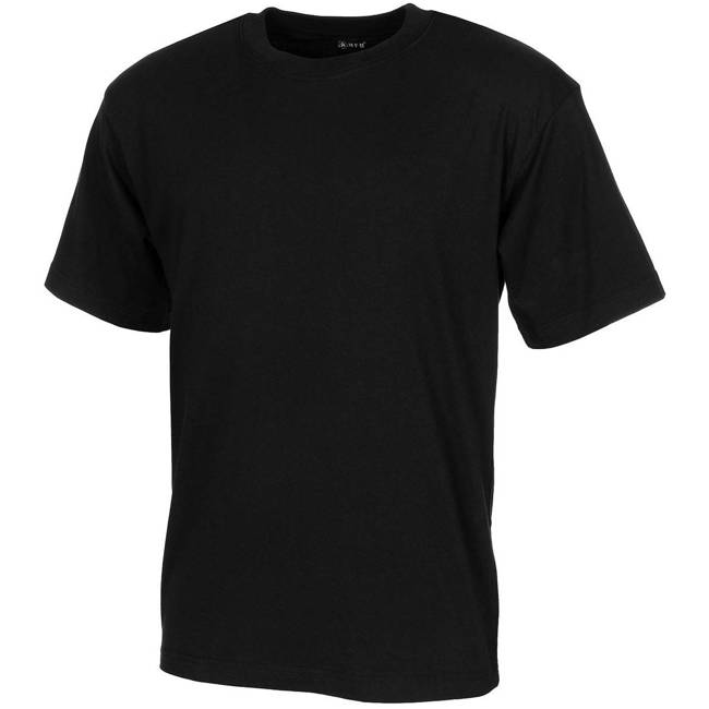 COTTON SHORT SLEEVE T-SHIRT - AMERICAN ARMY STYLE - MFH® - BLACK