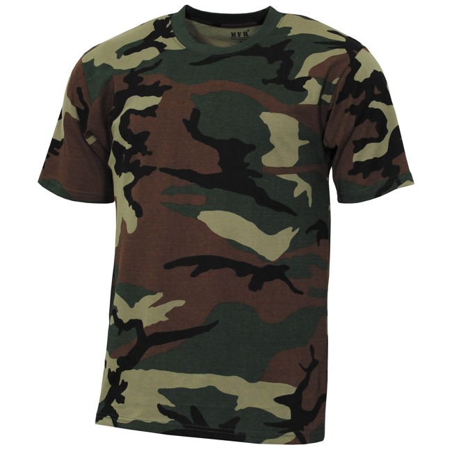 COTTON T-SHIRT - "STREETSTYLE" -  AMERICAN ARMY STYLE - MFH® - WOODLAND