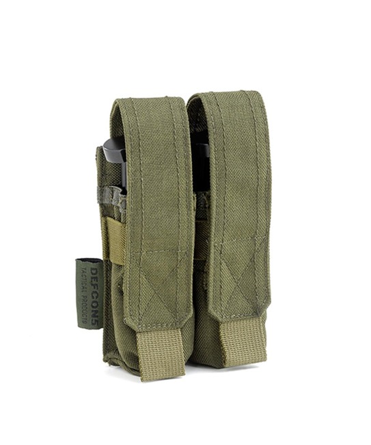 DOUBLE POUCH - FOR PISTOL MAGAZINES - CAL. 9 mm - DEFCON 5® - OD GREEN