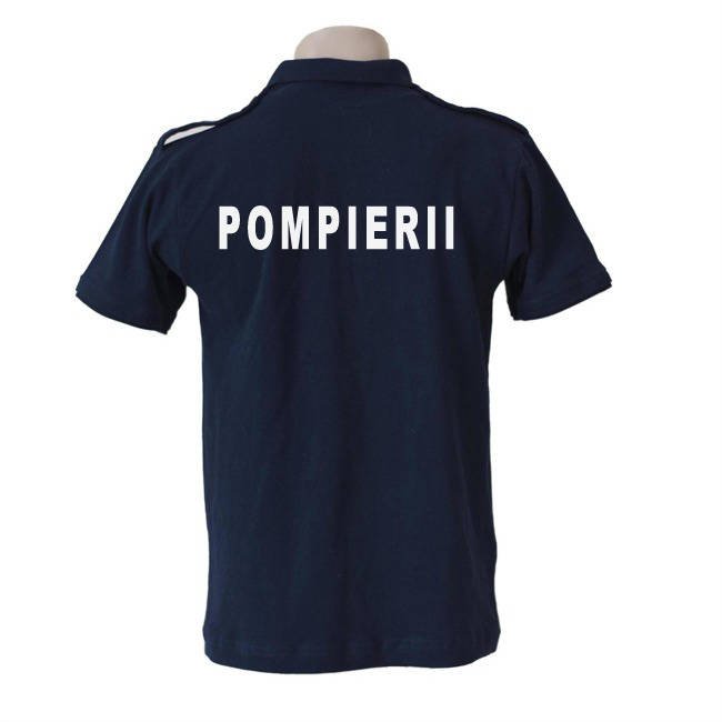 Dark blue polo shirt with epaulets for IGSU PUMPS with emblems