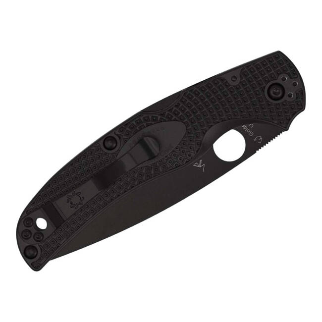 EDC KNIFE NATIVE CHIEF BLACK LIGHTWEIGHT BLACK BLADE COMBINATIONEDGE - SPYDERCO