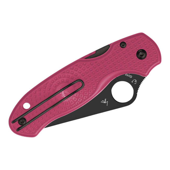 EDC KNIFE PARA 3 LIGHTWEIGHT PINK BLACK BLADE PLAINEDGE - SPYDERCO