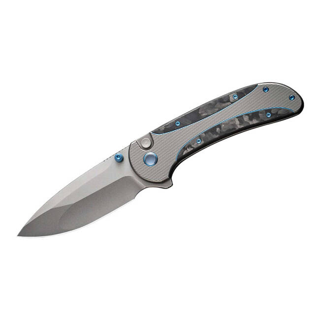 EDC KNIFE ZIZZIT TITANIUM GREY MARBLE CF - WE KNIFE