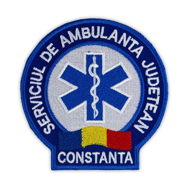 EMBLEMA AMBULANTA SAJ MANECA, CU APLICAREDE TIP VELCRO (CU SCAI) - TIMIS