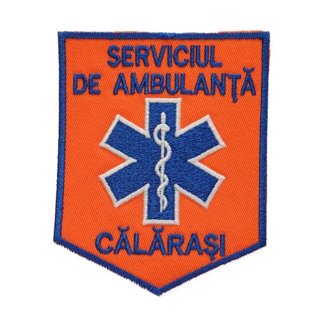 Emblema Ambulanta - SMURD maneca cu aplicare prin coasere