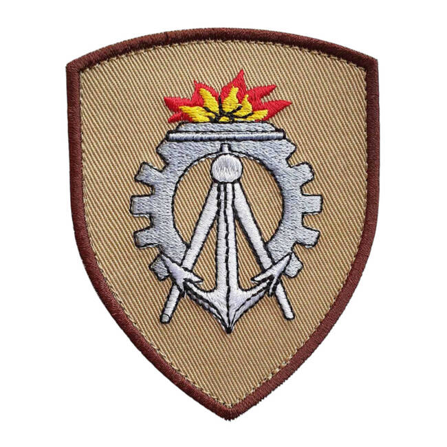 Emblema Geniu brodata pe suport combat (camuflaj) forte terestre