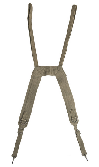 FABRIC FIELD SUSPENDERS - MILITARY SURPLUS FRENCH ARMY - USED