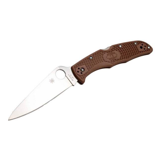 FISHING KNIFE ENDURA FLAT GROUND - BROWN - SPYDERCO