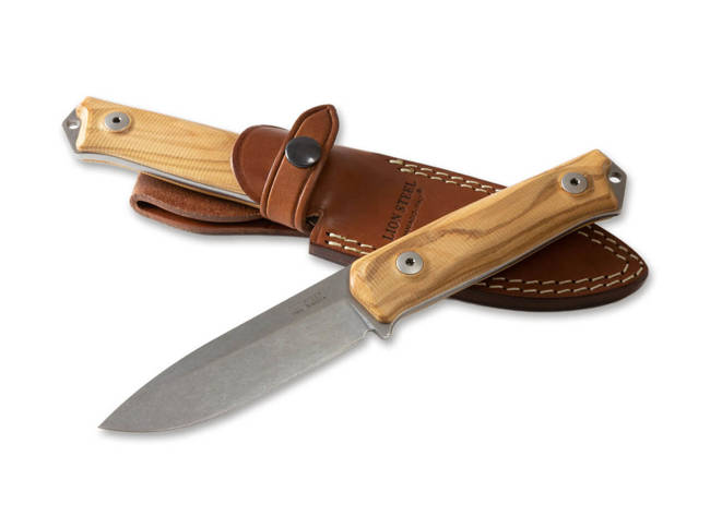 FIXED BLADE KNIFE - B41 BUSHCRAFT OLIVE WOOD - BROWN 