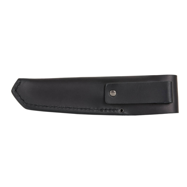 FIXED BLADE KNIFE - GARBERG - STAINLESS STEEL - WITH LEATHER SHEATH - MORAKNIV® - BLACK