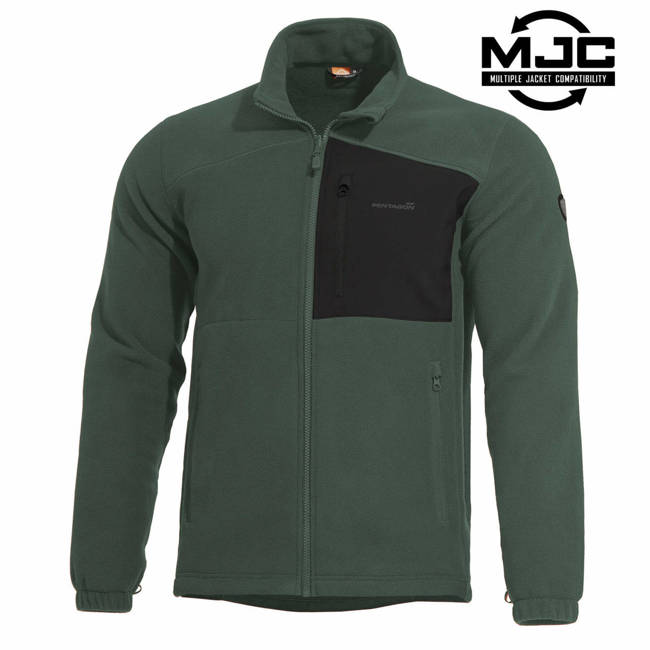 FLEECE JACKET WITH ZIPPER - ATHOS 2.0 - PENTAGON® - FOREST NIGHT GREEN