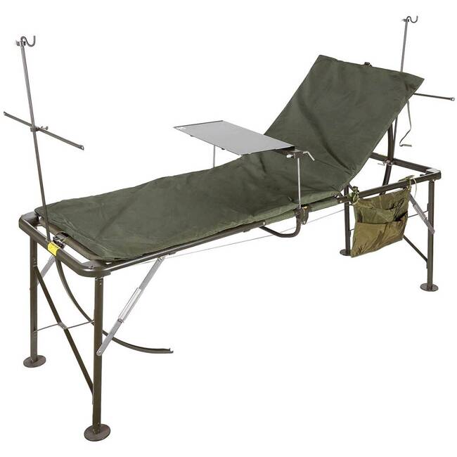 FOLDABLE HOSPITAL BED, OD GREEN - MILITARY SURPLUS FROM US ARMY - LIKE NEW