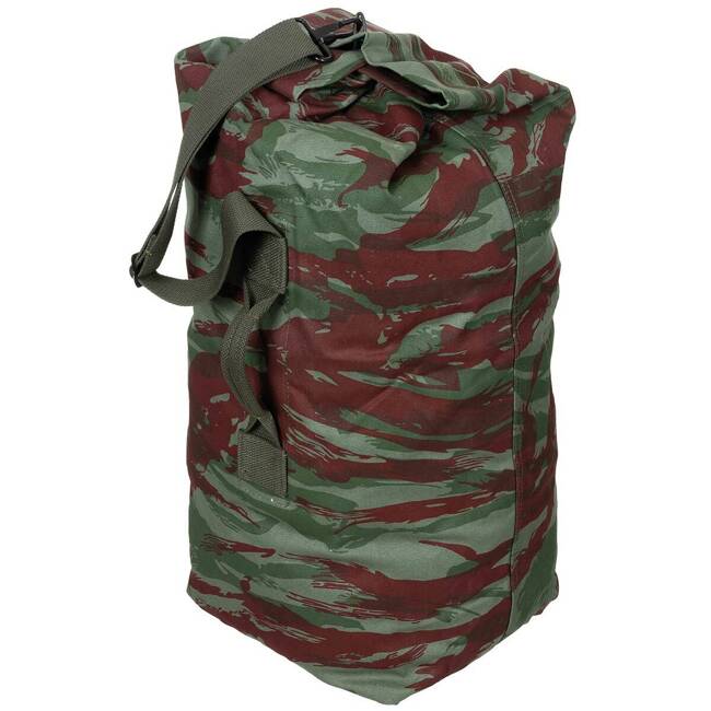 FRENCH ARMY DUFFLE BAG WITH CARRYING STRAPS - LEOPARD CAMO - MFH