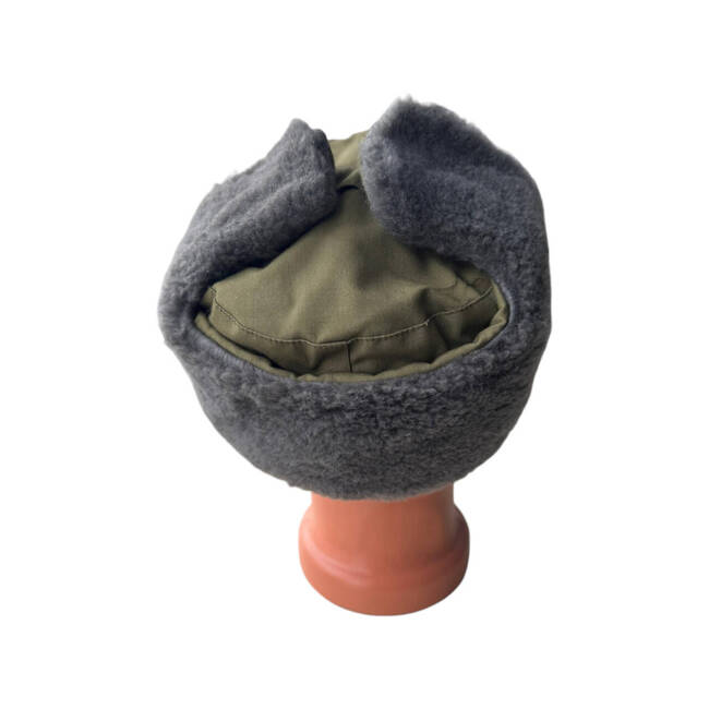 Fur hat, Cold War era, Romanian Army Surplus - GREY/GREEN OD