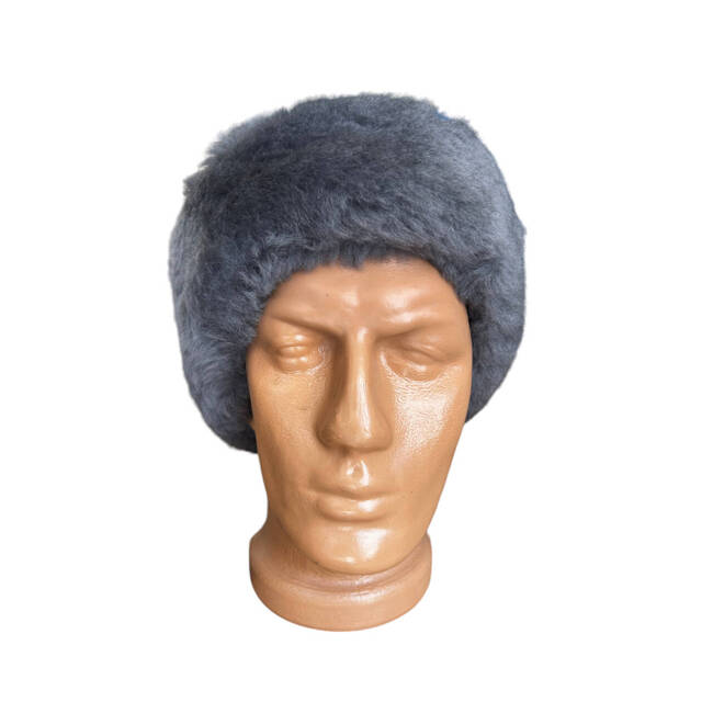 Fur hat for women, Cold War era, Romanian Army Surplus - Gray