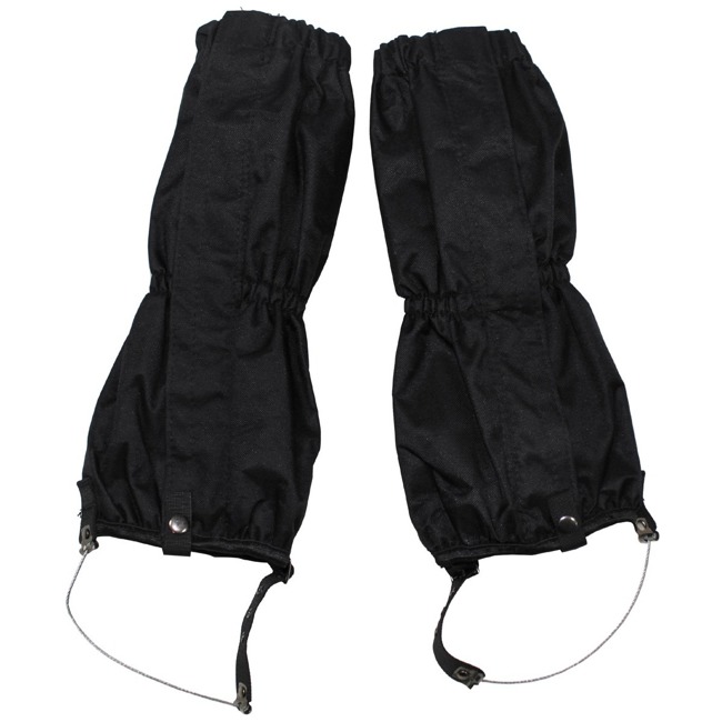 Gaiters, with zipper, wire, black