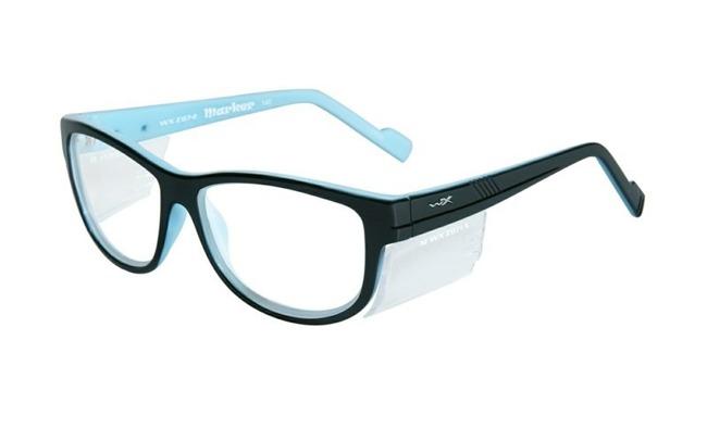 Glasses - Wileyx - MARKER Clear Lens Gloss Black w Sky Blue Frame