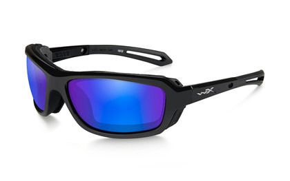 Glasses - Wileyx - WAVE Polarized Blue Mirror Gloss Black Frame