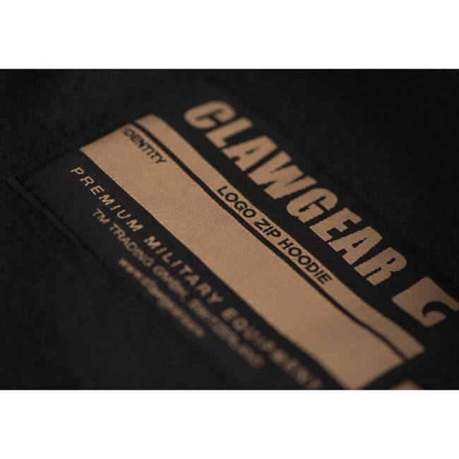 HOODIE WITH ZIPPER AND CG LOGO - BLACK - CLAWGEAR